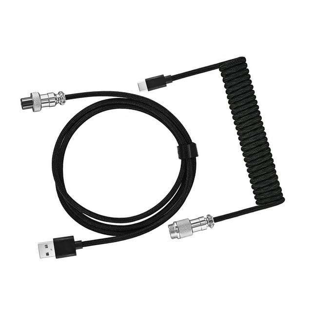 Seitruly Conector de aviación único para transmisión sin pérdidas, interfaz tipo c, teclado, Cable de enchufe de aviación artesanal Electrónica negro