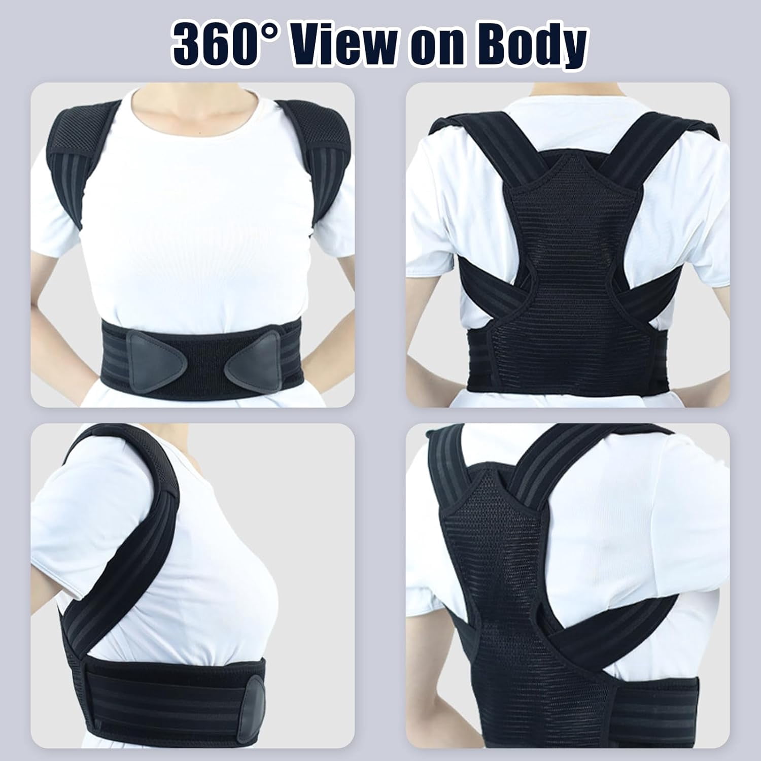 Back Brace Posture Corrector for Kids, Back Straightener Posture Corrector, Scoliosis and Hunchback Correction, Under Clothes Adjustable Upper Back Posture Brace for Teens, Spinal Supportor, Black, S