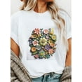 thumbnail image 1 of Flower Patterned Printed T-Shirt, Summer Short Sleeved Round Neck Top, Comfortable And Versatile For Daily Outdoor UseFather's Day, Mother's Day, New Year, Spring Festival, Valentine's Day, Independ, 1 of 7
