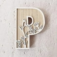 thumbnail image 2 of Layered 5 Inch Wooden Letters for Wall Decor, Flowered Paintable Wooden Nursery Letters, Crafts Wood Alphabet for Birthday, Nursery Name Sign,for Parties, Wedding, Christmas Home Decoration(Letter P), 2 of 6