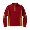 thumbnail image 3 of Ceisia Men's Loose Fit Long Sleeve Henley Shirts with Color Block Patchwork, Stretch Cotton Blend Stand Collar Casual Tops Gifts, 3 of 6