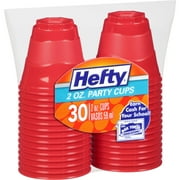 Hefty Red Plastic Party Cups, 2 oz, 30 Count