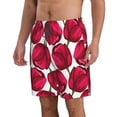 thumbnail image 2 of Kdxio Tulips Flowers Pattern Mens Casual Shorts - Drawstring Summer Beach Sports Shorts for Men, 2 of 9