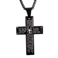 thumbnail image 1 of 1 Pce Collier Croix en Acier Titane Lettres Chaîne de Cou Simple Bijou Unisexe Noir, 1 of 8
