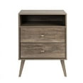 thumbnail image 6 of Prepac Milo Mid-Century Modern 2-Drawer Nightstand, 16"D x 22.5"W x 29.5"H, Drifted Gray, 6 of 10