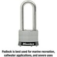 thumbnail image 2 of Master Lock 4-3/8" H x 2" W Stainless Steel 4-Pin Tumbler Padlock 1 pk Keyed Alike, 2 of 5