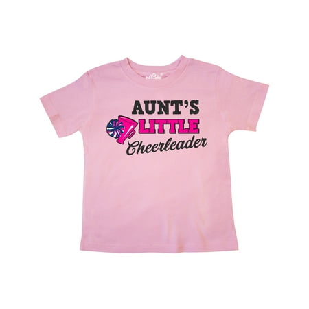 

Inktastic Aunt s Little Cheerleader with Megaphone and Pom Poms Gift Toddler Toddler Girl T-Shirt