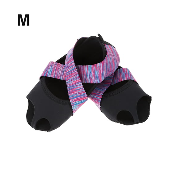 Non-Slip Purple Yoga and Pilates Wrap Shoes for Women - Dance and Barre Training, Size M 37-38