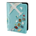 thumbnail image 2 of Pofeuu Travelling on Airplane Print Travel Document Organizer Passport Holder Men Women for Family (6.5 in x 4.5 in),Wallet Holder Credit Card Clutch Bag Case, 2 of 5