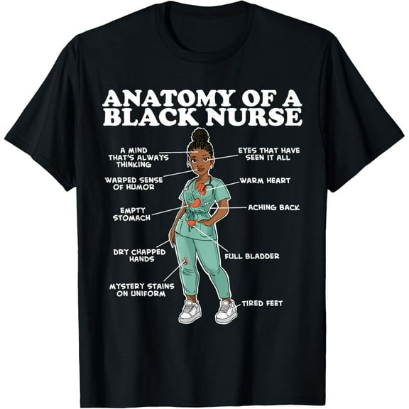 Anatomy of a Black Nurse T-Shirt tee