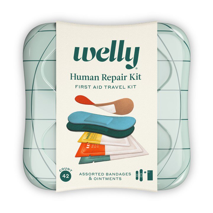 Welly Human Repair Kit, Travel First Aid Kit with Bandages & Ointments