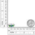 thumbnail image 3 of Gem Stone King 925 Sterling Silver and 10K Yellow Gold Oval Persian Blue Moissanite Green Nano Emerald and White Diamond 3 Stone Ring for Women (2.21 Cttw, Gemstone Birthstone, Size 8), 3 of 3