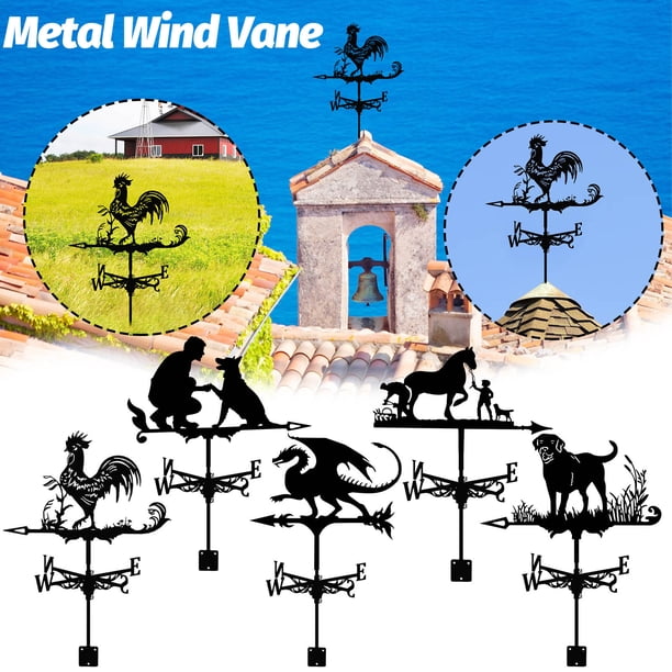 Xihbxyly Veleta de Metal con Revestimiento Resistente a Los Rayos Uv, Diseño Artesanal, Decoración para Techos de Jardín, Indicador de Dirección Del Viento, Ideal para Regalo de Boda, 60 X 35 Cm