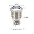 thumbnail image 2 of Unique Bargains Push Button Switch Copper Nickel Plating 250V 5A Blue LED Light with Socket Plug Wires, 2 of 5