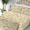 thumbnail image 3 of Ambesonne Wings of Spring Fitted & Flat Sheet with Shams 4 Pcs Set, Butterflies Simple, Calking, Cream Pale Yellow Tan, 3 of 5