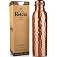 thumbnail image 1 of Botella de agua de cobre Kosdeg, 1 litro, cobre puro ayurvédico martillado, 1 of 9