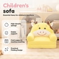 thumbnail image 3 of Dznils Toddler Sofa Chair, 2-in-1 Soft Foam Flip Open Kids Couch Lounger Comfy, Ages 1+, Yellow Cow, 3 of 10
