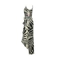thumbnail image 3 of Ropa Playa Ocean Pacific para Mujer Vestido Largo Olanes Cuello V Sin Manga Elastico Hojas Negro Talla EG, 3 of 4