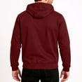 thumbnail image 5 of Evdexr Zip Up Hoodie Men Pullover Oversized Hooded Drawstring Sport Jacket Casual Fleece Zipper Pockets Long Sleeve Sweatshirts Solid Zipper Front Coat Wine 2XL, 5 of 5