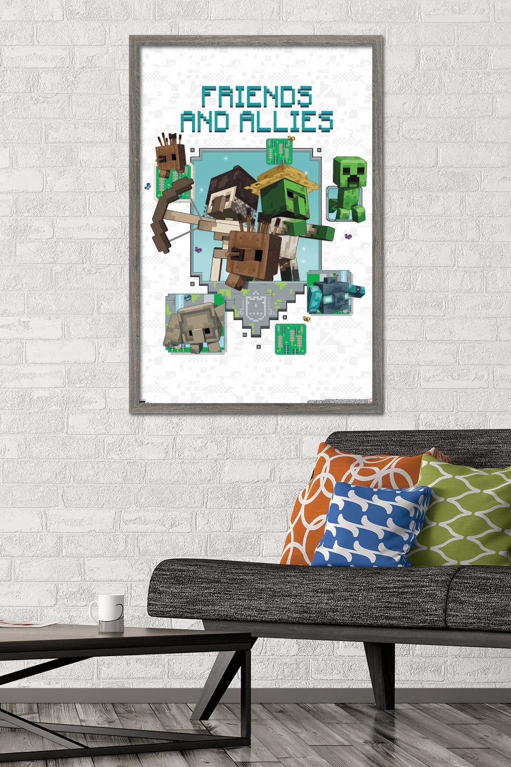 Minecraft: Legends - Friends and Allies Wall Poster, 22.375" x 34" Framed