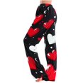 thumbnail image 2 of LEBONYARD Sweatpants for Women Wide Leg,Women's Home Pocket Print Pajamas Daily Home Clothes Long Pants Black XXL, 2 of 5