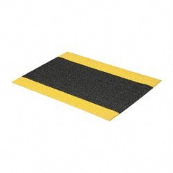 

PRO-SAFE 3 Long x 2 Wide Dry Environment Anti-Fatigue Matting Black with Yellow Borders Urethane with Vinyl Sponge Base Beveled on 4 Sides