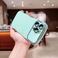 thumbnail image 6 of Plating Case for iPhone 13 Pro, Fashion Slim Electroplate Wave Edge Bumper Case with Full Camera Lens Protector Solid Color Reinforced Corners Shockproof Cover for iPhone 13 Pro, Green, 6 of 10