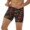 thumbnail image 3 of Picia Compass And Mountains In Bicycle Wheels1 Pattern Men's Athletic Long Leg Briefs , Performance Stretch Underwear，Moisture-Wicking, 3 of 7