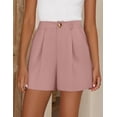 thumbnail image 6 of Sokhug Womens Bermuda Shorts High Waisted with Pockets Pleated Tailored Wide Leg Casual Summer Dress Shorts, 6 of 9