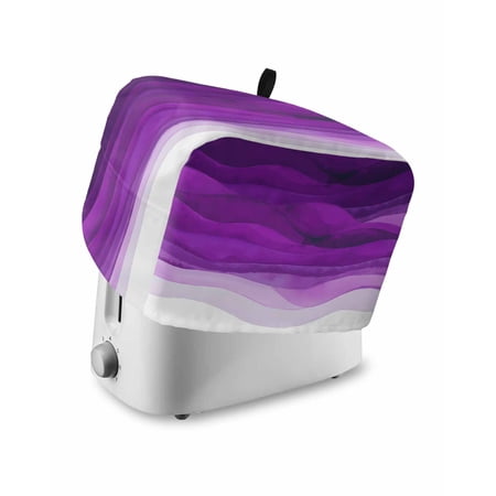 Fsddascl Purple Waves Small Toaster Cover 2 Slice Kitchen Appliance Covers Ombre Coastal Ocean Water Abstract Toaster Oven Cover with Loop Bread Machine Cover Polyester Dust Cover Protection