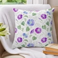 thumbnail image 3 of Pillow Covers 20x20 Set of 2, Watercolor Botanical Throw Pillow Covers Decorative Couch Cushion Cover, Spring Floral Leaves Green Purple Microfiber Soft Square Pillowcases for Bedroom Living Room, 3 of 9