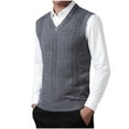 thumbnail image 5 of Wancir Mens V-Neck Knitted Sweater Vest Solid Plain Sleeveless Pullover Knitwear, 5 of 8