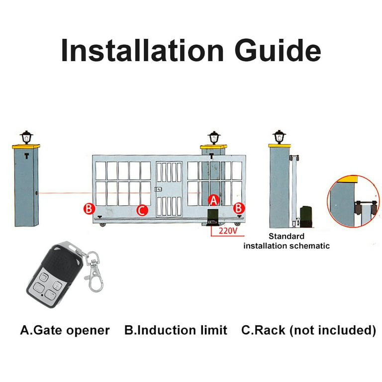 Automatic Sliding Gate Operator 1800lbs/2700lbs/3600lbs Motor bluetooth Sliding Electric Gate Opener With Remote Control WiFi APP Control 370W/550W/750W - Walmart.com