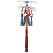 Beistle Pack of 12 Red, White and Blue Patriotic Hanging Metallic Column with Stars Party