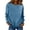 Sky Blue, variant on Women's Round Neck Print Comfortable Long Sleeve Hoodie Top For Daily Casual