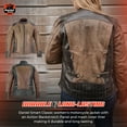 thumbnail image 4 of Daniel Smart XS to 5XL Women Leather Jacket Cowhide Women Motorcycle Jacket with Vintage Brown Design, 4 of 7