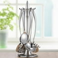 thumbnail image 2 of HURRISE Kitchen Supplies,Stainless Steel Cooking Utensil Stand Kitchenware Spatula Scoop Spoon Rotating Storage Rack,Cooking Utensil Holder, 2 of 8