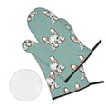 thumbnail image 2 of Oven Mitts and Pot Holders 4 Piece, Vintage Pop Art French Bulldog High Heat Slip Resistant Oven Mitt and Trivets Set Kitchen Oven Glove Pot Holders for Cooking Baking Grilling, 2 of 7