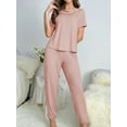 thumbnail image 6 of Eternatastic Women's 2 Piece Pajama Sets Soft Short Sleeve Sleepwear Pajamas Ladies Lounge Sets, 6 of 7