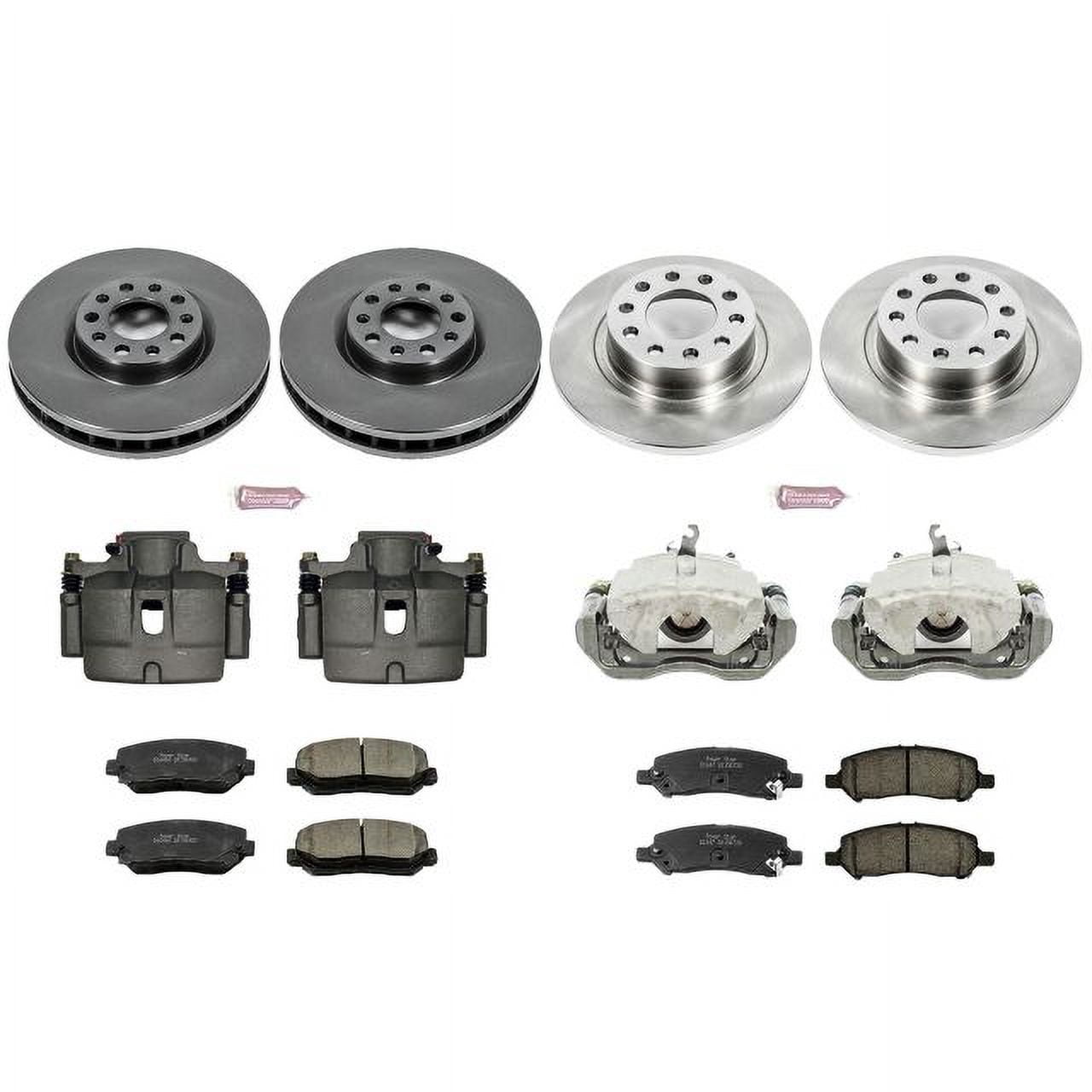 PowerStop Front and Rear Stock Replacement Brake Pad and Rotor Kit with Calipers Fits: DODGE Select Models KCOE6373
