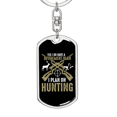 thumbnail image 5 of Retirement Plan Is Hunter'S Keychain Stainless Steel or 18k Gold Dog Tag Keyring, 5 of 10