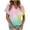 Tie-Dye Print 06, variant on Erwazi Womens Tops Summer Short Sleeve V Neck T Shirts Tie-Dye Print Loose Fit Trendy Tees