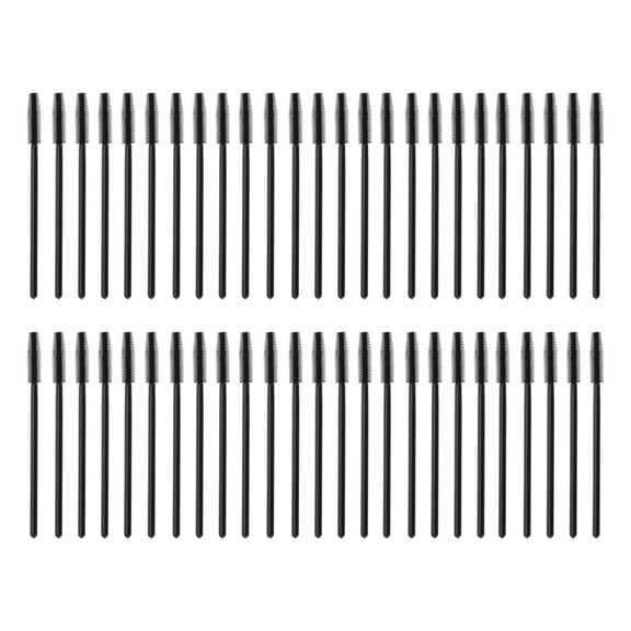 Unique Bargains 50 Pcs Convenient Silicone Eyelash Brush for Bathroom All Black Plastic Silicone