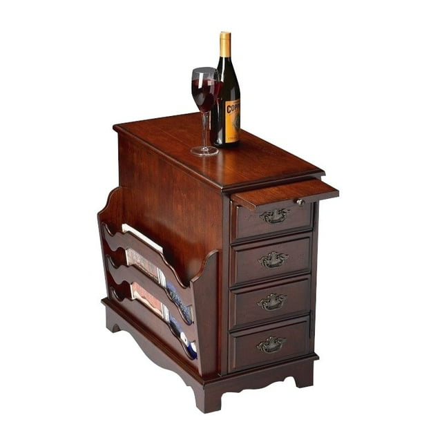 Bowery Hill Table de Magazine en Bois Massif Moderne en Finition Cerise