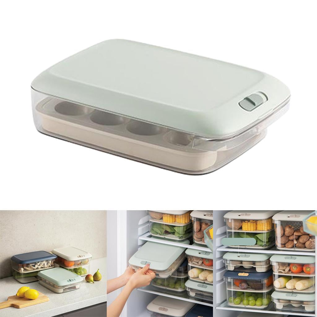 Fiocias Loviver Fridge Storage Containers Produce Saver Stackable Refrigerator Organizer Green A