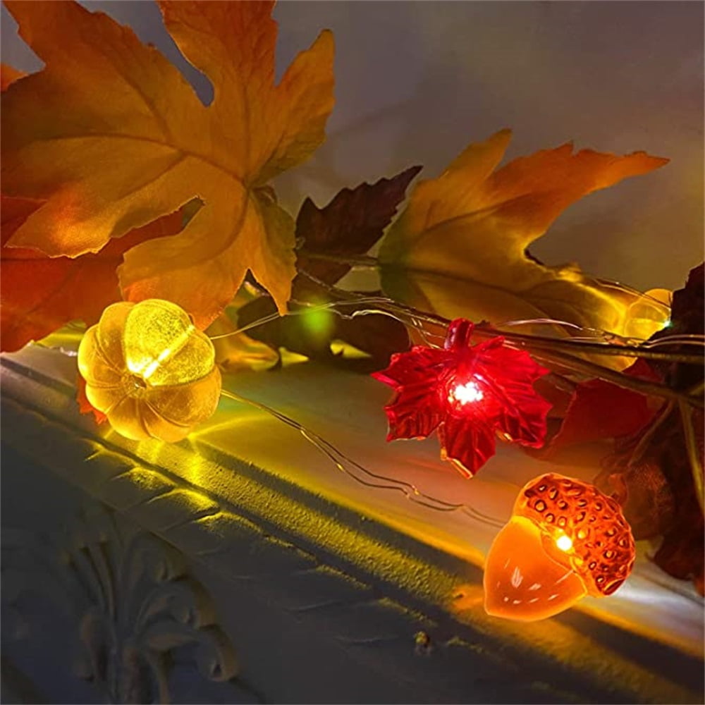 Kepooman 3D Warm White Battery Powered Fall Garland, Pumpkin Maples Acorns String Lights Fall Decor with Lights Indoor Outdoor Decoration for Fall Autumn Holiday Home Party, Warm White Kepooman 3D Warm White Battery Powered Fall Garland, Pumpkin Maples Acorns String Lights Fall Decor with Lights Indoor Outdoor Decoration for Fall Autumn Holiday Home Party, Warm White