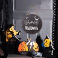 thumbnail image 5 of Señal de bienvenida de Halloween para decoración de puerta delantera, corona redonda de madera para colgar en la pared para fiesta navideña, 5 of 5