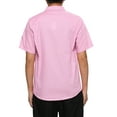 thumbnail image 3 of Unique Bargains Men's Button Down Short Sleeves Cotton Polka Dots Shirt L (US 42) Pink, 3 of 7