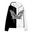 thumbnail image 5 of Usmixi 2025 Sweatshirt Coat for Women Winter Womens Coat Vintage Butterfly Graphics Zip up Drawstring Hooded Sweatshirt Jacket Plus Size Lightweight Fall Hoodies Outwear with Pocket, 5 of 6