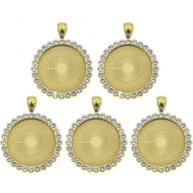 Guardurnaity 1 bolsa de bandejas colgantes de diamantes de imitación, accesorios de joyería brillantes con incrustaciones de cristal de colores Ropa, zapatos y accesorios Miscelánea Oro 25mm
